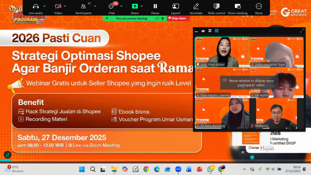 Webinar Optimasi Shopee